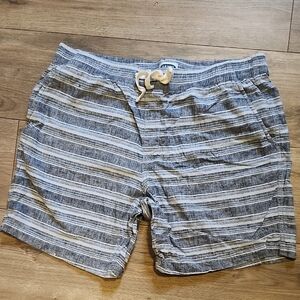 Old Navy Blue and White Striped Men's Shorts - L